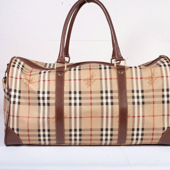 Authentic Burberry Signature Check Boston Holdall Duffle Bag - Picture 2 of 13